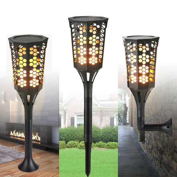 

96led солнечные факелы свет открытый водонепроницаемый мерцающее пламя освещение настенный светильник пейзаж огни для украшения сада двор