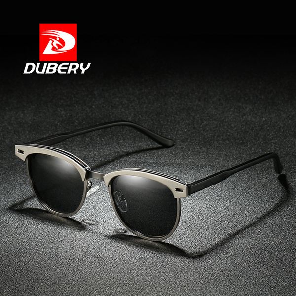 

dubery 2018 new fashion polarized sunglasses men classic brand shades hd driving sun glasses coating lens 100% uv400 0911, White;black