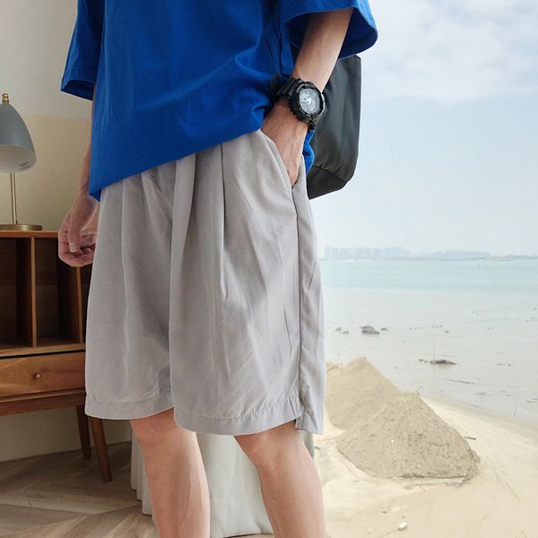 

2018 summer new style men's solid color simple trousers personality fashion loose large size business casual pants temperament, Black