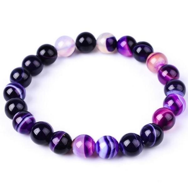 

beauchamp purple color strand stretch bracelet rhodochrosite gem natural stone jewelry beads elastic cords rope pulseras fashion, Black