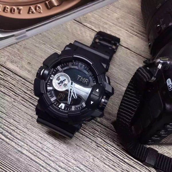 

fashion sports men's watches ga-400gb-1a luminous waterproof watches leisure watches black strap simple temperament the new fashion, Slivery;brown