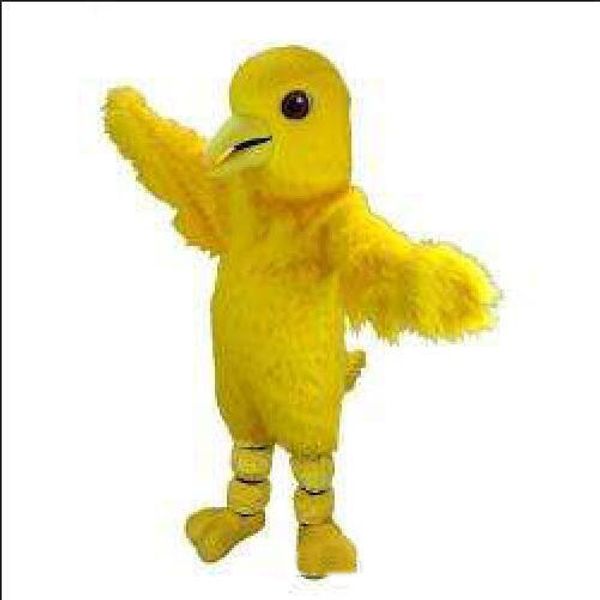 2018 Alta qualidade hot yellow chicken Mascot Costume Halloween Celebração de Aniversário de Carnaval Vestido de Corpo Inteiro Adereços Outfit