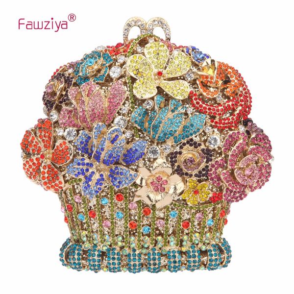 

fawziya flower basket shape clutch purses and handbags for women