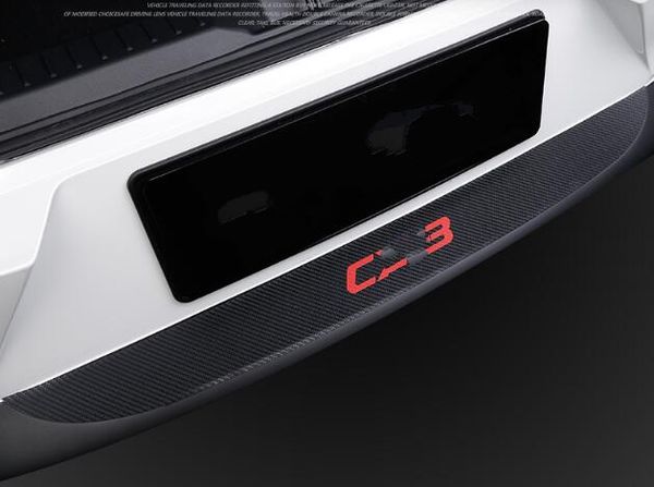 

carbon fiber leather car rear trunk decoration protection scuff plate for mazda cx-3 2015-2018