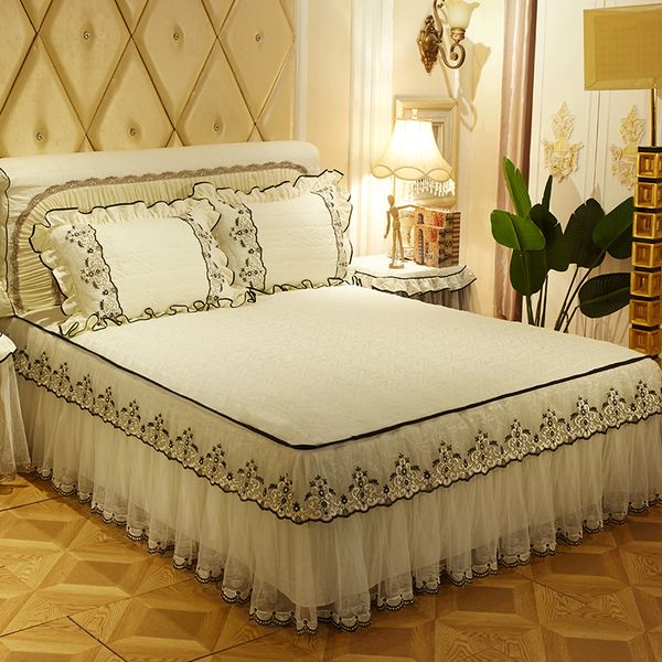 Ivarose Princess Lace Bedskirt Set Girls Bedding Sets King Queen
