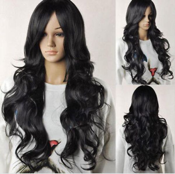 Wig Natural Curly Wavy Fancy Dress Fashion Womens Ladies Hair
