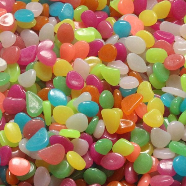 

new design 100pcs pebble luminous stones glow dark garden decor road outdoor fish tank decoration rocks aquarium accesorriy glow
