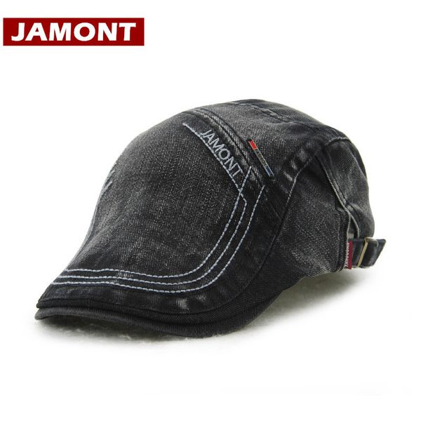 

jamont] casual berets hat men visors cap cotton artist beret letter flat hats casquette men caps classic style casquette, Blue;gray