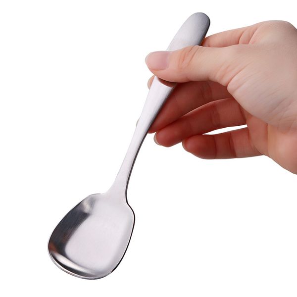 

2pcs korean style stainless steel shovel shaped spoons coffee ice cream honey soup spoons tableware kitchen baby