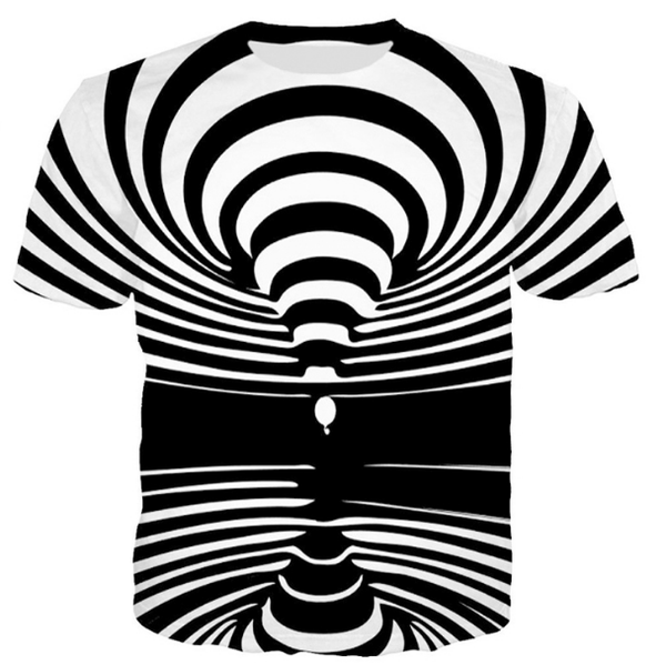 

новая мода мужчины / женщины смешные vertigo hypnotic 3d печатных футболки summe стиль моды высокого качества повседневная футболка s-xxxxxx, White;black