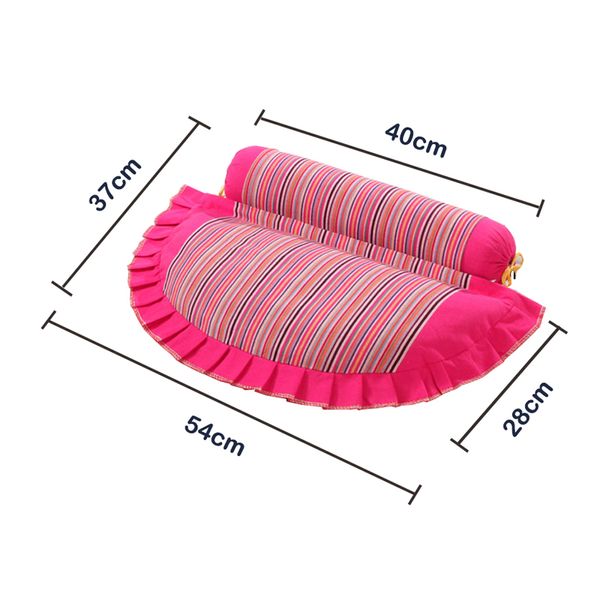 

2pcs pillow for the neck semicircle & column shape striped therapy pillows for sleeping buckwheat shell filling bed pillows