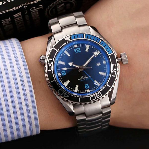 

watch luxury swiss mechanical steel movement 316l crystal new black automatic sapphire stainless ceramic men bezel xsnjw, Slivery;brown