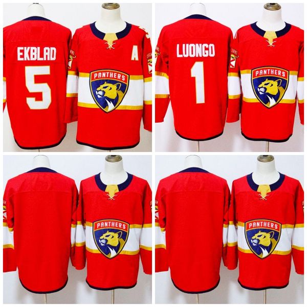 

2018 Season Newest Florida Panthers #5 Aaron Ekblad #1 Roberto Luongo Blank All Stiched Hockey Jerseys