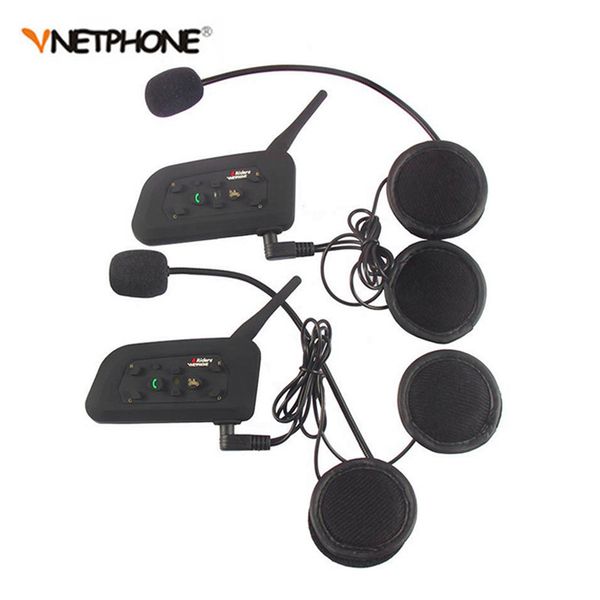 

2 Pcs Vnetphone V6 Motorcycle Helmet Bluetooth Headset Intercom BT Wireless Interphone For 6 Riders Intercomunicador Motocicleta