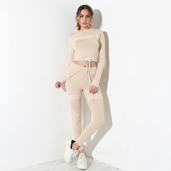 

long sleeves yoga set women sportswear compression elastic gym fitness sport clothes female running jogging tracksuit, Black;blue