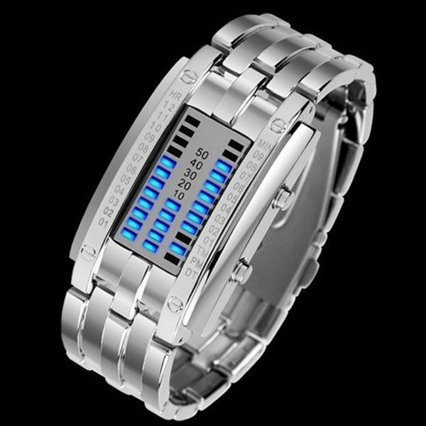 2016 Popular Men's Women's  Alloy Date Digital LED Bracelet Sport Watches 2015 NO181 5V3E Birthdays Gifts 8HJF