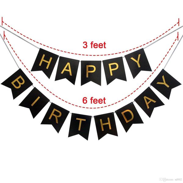 

black gold party decorations suit balloon paper flower ball fashion paper flags for birthday baby shower diy 24hn hh