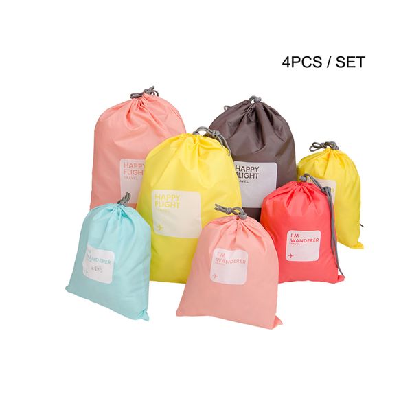 

4pcs packing cubes travel luggage organizer drawstring waterproof clothes travel packing cube sets