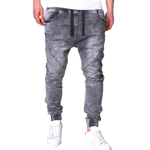 Jeans skinny moda uomo casual vintage lavaggio elastico pantaloni slim in denim effetto consumato Jeans all'ingrosso e drop shipping