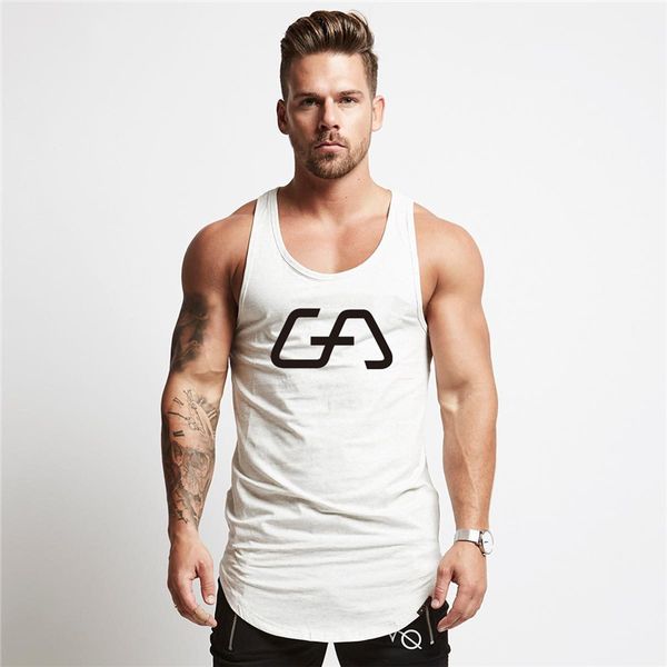 

2018new men bodybuilding tank new cotton sleeveless shirt man gyms fitness singlet stringers undershirt brand clothing vest, White;black