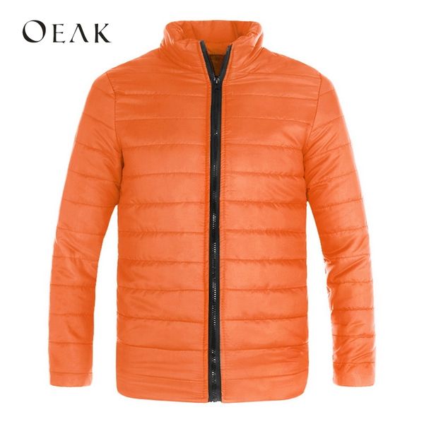 

oeak men stand collar jacket warm patchwork winter cotton outwear casual zipper jackets manteau homme hiver, Black