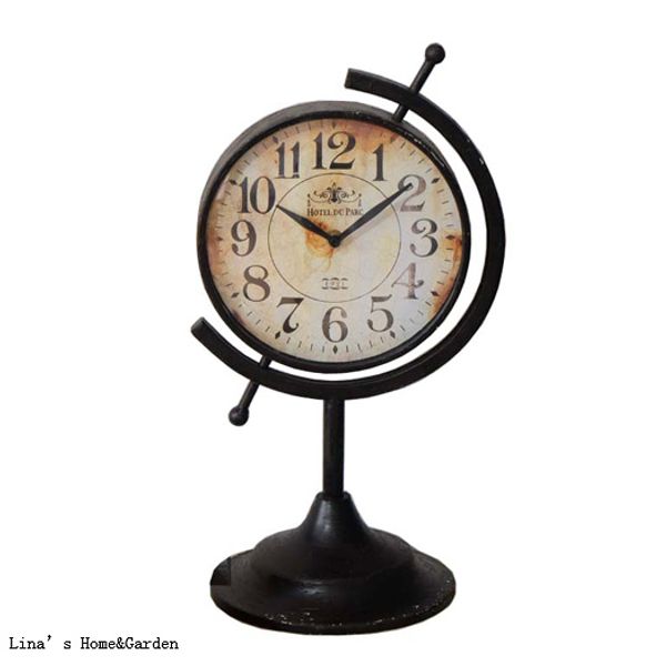 

vintage antique handcrafted metal retro desk clock