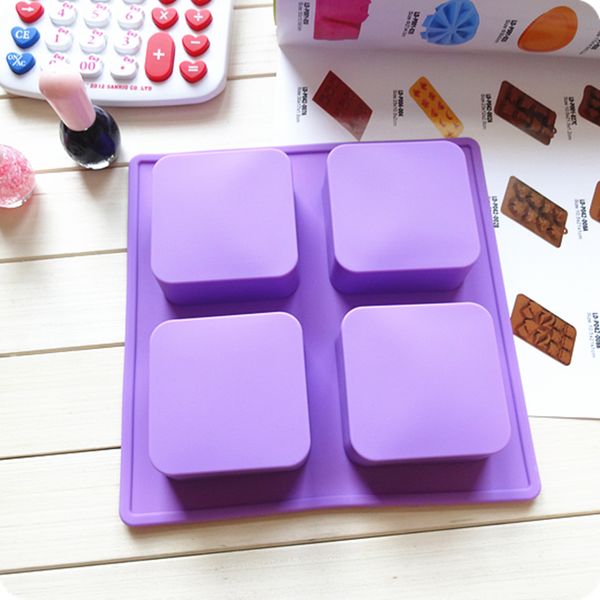 

5 pcs linksilicone silica gel square-fashion 4 handmade soap diy cake mould 120g