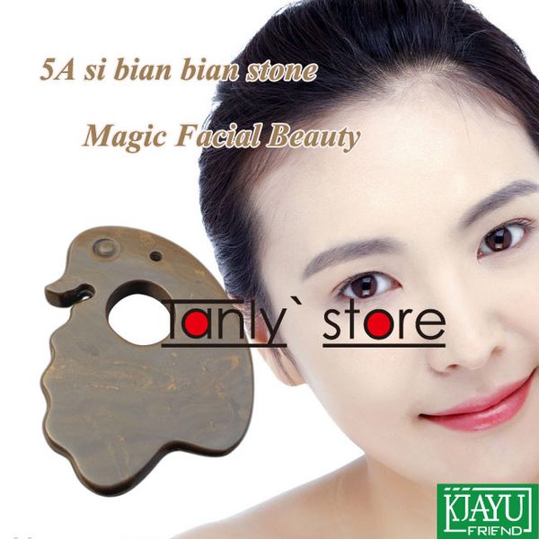 

оптовые розничные 5A класса оригинальные Si Bin Bian-камень массаж гуаша пластины волшебный лицевой комплект красоты утка формы 75x8mm