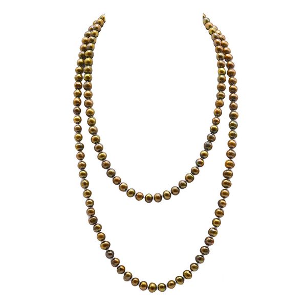 

jyx long pearl necklace multicolor genuine natural freshwater cultured pearl necklace party jewerly gift, Silver