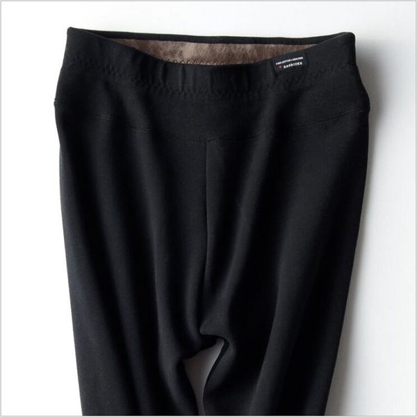 

new leggings for women winter elastic fashion fitness warmer plush pants thick high waist slim plus warm pants for women a4078, Black