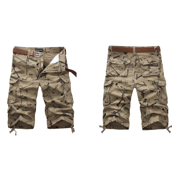 

men's casual shorts multi pockets tactical shorts cotton 1pcs, White;black