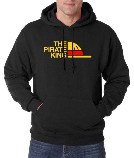 

japan anime one piece the pirate king harajuku men hoodies sweatshirts 2018 autumn winter casual style men's hoodie outwear, Black