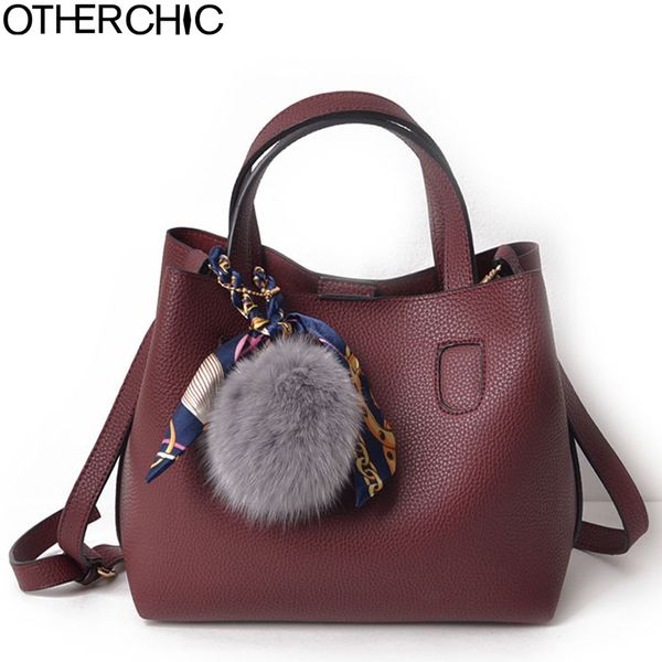 

otherchic fashion faux leather women handbags burgundy solid women double bags all match clemence messenger bag l-7n11-16