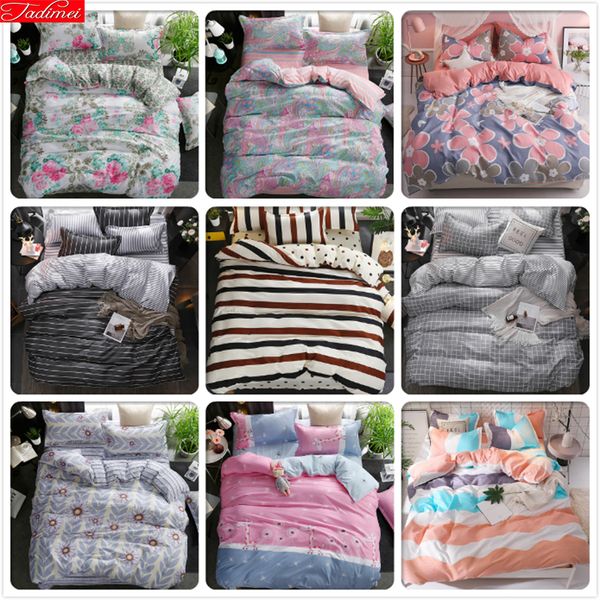 

3/4 pcs bedding set duvet cover quilt comforter pillow case kids soft cotton bed linens  king double size bedspreads