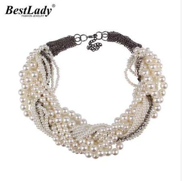 

lady new fashion z bib collar necklace & pendant choker simulated pearl necklace statement jewelry9955, Blue;red