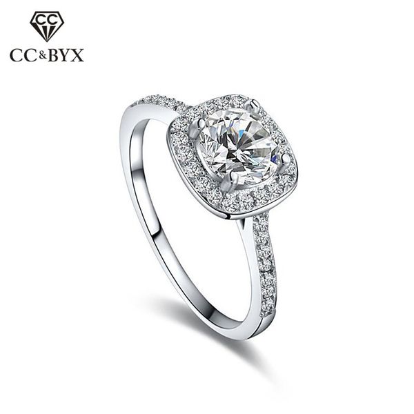 

cc jewelry sterling-silver-jewelry square ring engagement wedding rings for women vintage anillo bijoux bague fashion anel cc035