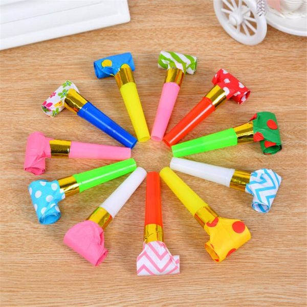 

10pcs/pack new colorful little whistle blowing dragon blowout spray children dragon birthday party birthday gift sound props