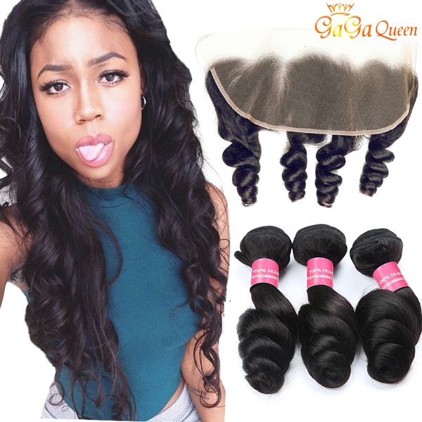 

бразильская свободная волна с фронтальными бразильскими пучками волос с фронтальными необработанными человеческими волосами ткет волосы от у, Black;brown