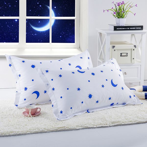 1 ADET Moon Stars Polyester Yastık Kılıfı Ev Dekoratif Yastık Kılıfı 48 cm * 74 cm Yumuşak Ev Yatak Odası Yastık Kapak XF340-8