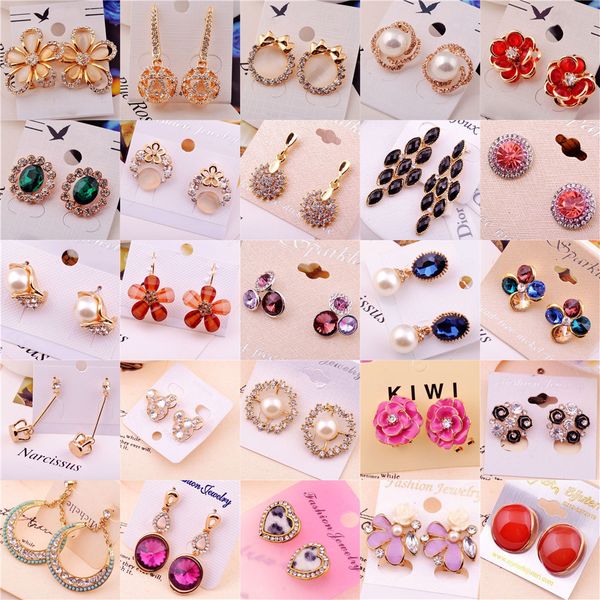

fashion mixed styles diamond clip cuff earrings dipper hook studs earrings stainless steel designer jewelry for women, Silver