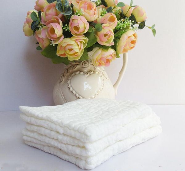 

10" l x 10" w washcloths for baby 100 % white cotton gauze muslin towel no-dyes no-bleaches perfect for sensitive baby skin