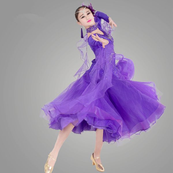 

standard ballroom dress ballroom dance competition dresses waltz dress costume danse 10 color, Black;red