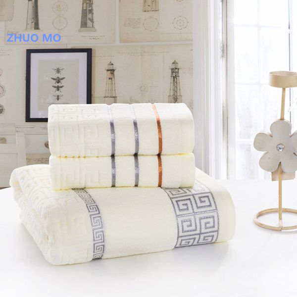 

plaid 100% cotton face hand bath towel set for bathroom 650g 3pcs/set towel sets