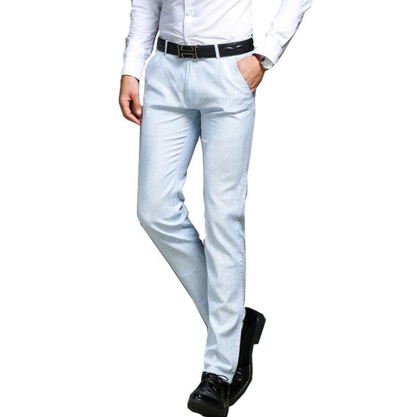 

2018 spring and summer new men's business casual pants men's fashion straight suit pants size 29-33 34 35 36 38, Black