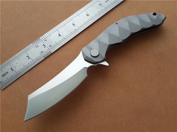 

Magic Chav Custom CPM-D2 Steel blade Satin Razor TC4 Titanium alloy EDC Folding Knife Survival Knives Flipper KVT Ball Bearing system
