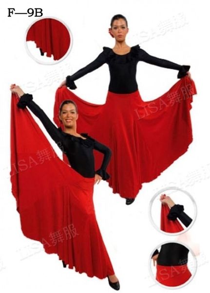

women lady flamengo dress skirt spanish flamenco dance dress skirts flamenco dance costumes for women vestido flamenca, Black;red
