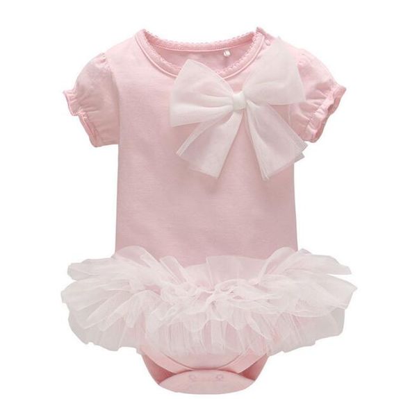 

ins styles new summer baby kids clothing romper solid colors with mesh design short sleeve girl romper elegant summer romper 0-2t, Blue