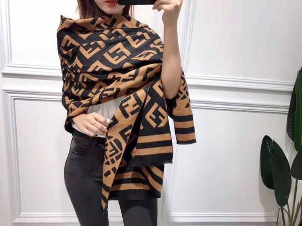 

2019 women 039 carf brand f letter luxury de igner winter ca hmere hawl knit long oft warm woolen carve wrap gift 180 65cm
