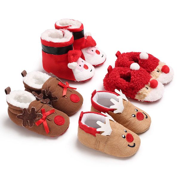 

xmas christmas newborn baby boy girl first walk shoes plush warm winter infant shoes soft comfortable toddler