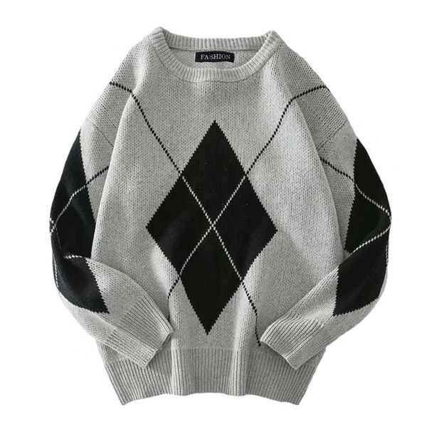 

геометрические свитер мужские тянуть homme 2018 осень зима трикотажные экипаж шеи с длинным рукавом мужской дизайн пуловер вязание свитера, White;black